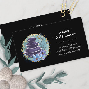 Massage Therapist Salon Spa Stylist Zen Stones Visitekaartje
