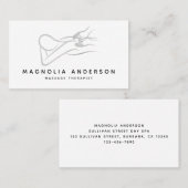 Massage Therapist Silver Foil Visitekaartje (Voorkant / Achterkant)