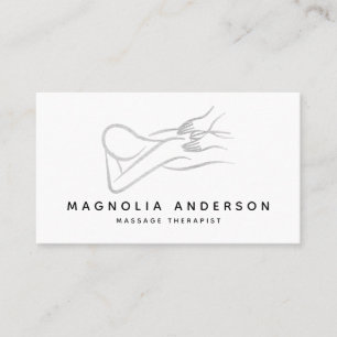 Massage Therapist Silver Foil Visitekaartje