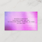 Massage Therapist Silver Paarse Ombre Folie Visitekaartje (Achterkant)