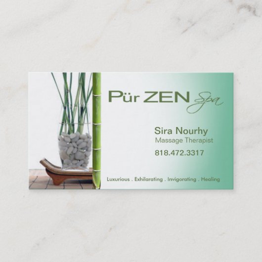 Massage Therapist Spa Business Card-sjabloon Visitekaartje (Voorkant)