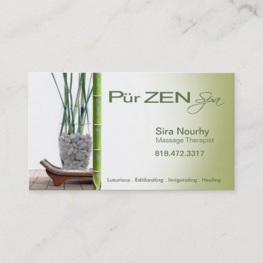 Massage Therapist Spa Business Card-sjabloon Visitekaartje (Voorkant)