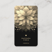 Massage Therapist Spa Elegant Zwart Wit Lotus Visitekaartje (Voorkant)