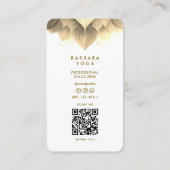 Massage Therapist Spa Elegant Zwart Wit Lotus Visitekaartje (Achterkant)