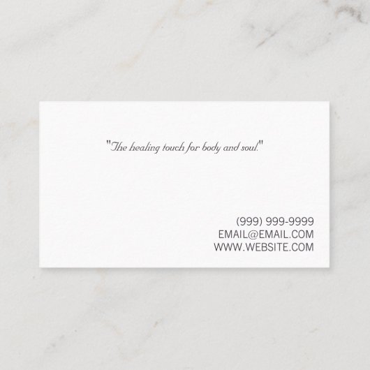 Massage Therapist Spa Visitekaartje (Achterkant)