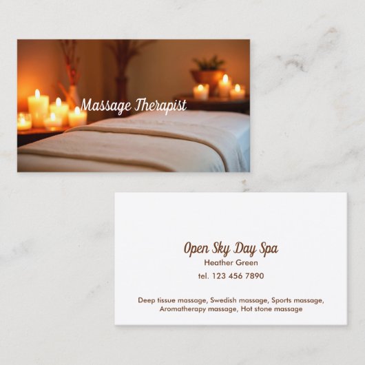 Massage Therapist Spa Visitekaartje (Voorkant / Achterkant)