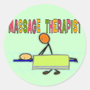 Massage Therapist Stick People Design Gifts Ronde Sticker