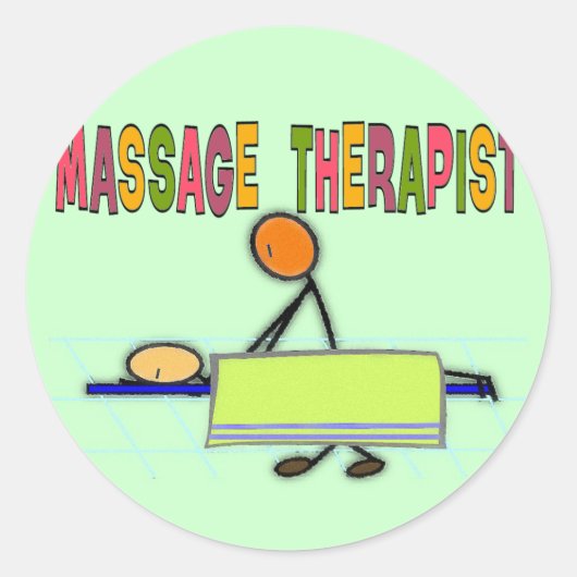 Massage Therapist Stick People Design Gifts Ronde Sticker (Voorkant)