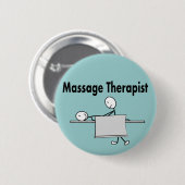 Massage Therapist Stick Person Ronde Button 5,7 Cm (Voorkant /achterkant)