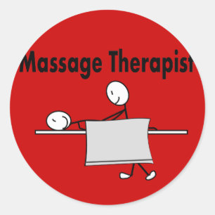 Massage Therapist Stick Person Ronde Sticker