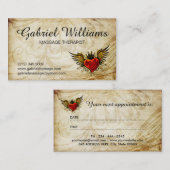 Massage Therapist Tattoo Benoemingskaart Afsprakenkaartje (Voorkant / Achterkant)