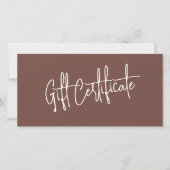 Massage Therapist Terracotta Gift Certificates (Voorkant)
