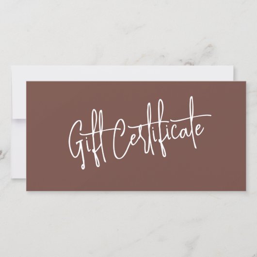 Massage Therapist Terracotta Gift Certificates (Voorkant)