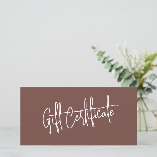 Massage Therapist Terracotta Gift Certificates (Staand voorkant)