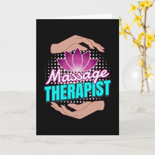 Massage Therapist Therapist Masseur Kaart (Gele Bloem)