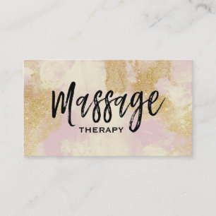 ** Massage Therapist Trendy Grunge Gold Lavender Visitekaartje