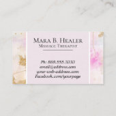 *~* Massage Therapist Trendy Grunge Gold Pink Visitekaartje (Achterkant)