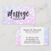 *~ * Massage Therapist Trendy Pastel Bokeh Visitekaartje (Voorkant / Achterkant)