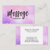 *~* Massage Therapist Trendy Pastel Glitter Visitekaartje (Voorkant / Achterkant)