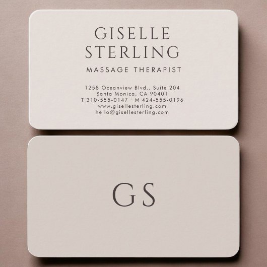 Massage Therapist Visitekaartje