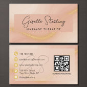 Massage Therapist Watercolor QR Code Visitekaartje