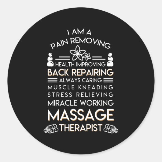 Massage Therapistische pijn Verwijderen gezondheid Ronde Sticker (Voorkant)