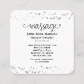 *~* Massage Therapistische Therapie Glitter Tiny H Vierkante Visitekaartje (Achterkant)
