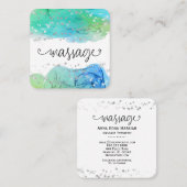 *~* Massage Therapistische Therapie Glitter Tiny H Vierkante Visitekaartje (Voorkant / Achterkant)