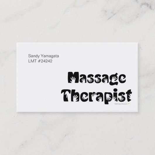 Massage Therapistische Visitekaartjes Sjabloon (Voorkant)