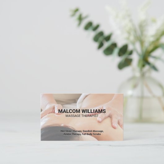 Massage Therapy Appointment Card Afsprakenkaartje (Staand voorkant)