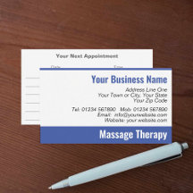 Massage Therapy Appointment Card