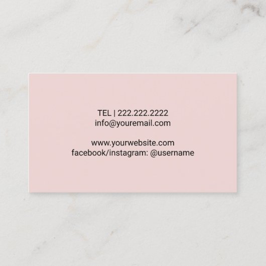 Massage Therapy Bodywork Greenery Spa Pink Visitekaartje (Achterkant)