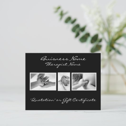 Massage Therapy Gift Card Briefkaart (Staand voorkant)