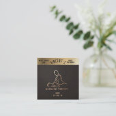 Massage Therapy Gold & Black Business Card Vierkante Visitekaartje (Staand voorkant)