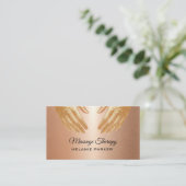 Massage Therapy Hands Rose Gold  Visitekaartje (Staand voorkant)