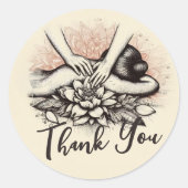 Massage Therapy Healing Hands Energy Spa Dank u Ronde Sticker (Voorkant)