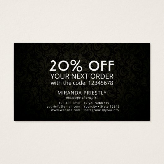 Massage Therapy Healing Hands Energy Spa Dank u Visitekaartje (Achterkant)