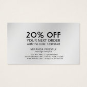 Massage Therapy Healing Hands Energy Spa Dank u Visitekaartje (Achterkant)