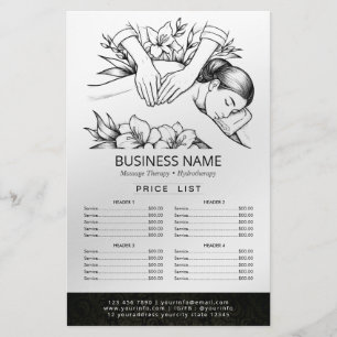 Massage Therapy Healing Hands Energy Spa prijslijs Flyer