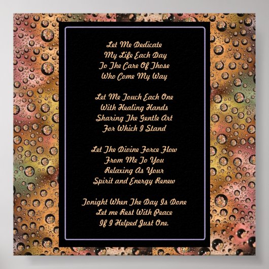 Massage Therapy Prayer Poster (Voorkant)