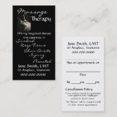 Massage Therapy Sleek Black Afsprakenkaartje (Voorkant / Achterkant)