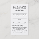 Massage Therapy Sleek Black Afsprakenkaartje (Achterkant)