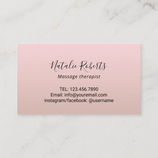 Massage Therapy Spa 10 Punch Customer Loyalty (Achterkant)