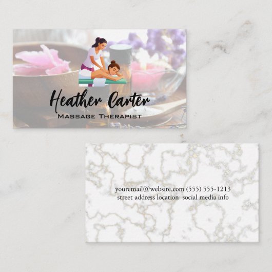Massage Therapy | Spa Oils Salts Visitekaartje (Voorkant / Achterkant)