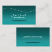 Massage Therapy Stylish Blauwgroen Visitekaartje (Voorkant / Achterkant)