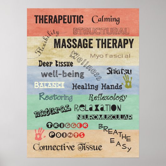 Massage Therapy Words Poster (Voorkant)