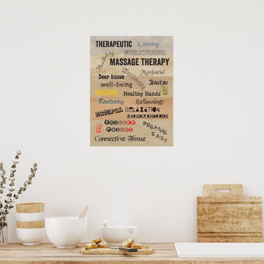 Massage Therapy Words Poster Art (Keuken)