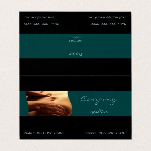 Massage Visitekaartje (Buitenkant ongevouwen)