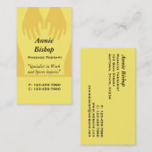 Massage/Visitekaartje van chiropractor/Geel Visitekaartje (Voorkant / Achterkant)