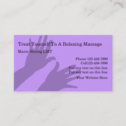 Massage Visitekaartjes (Voorkant)